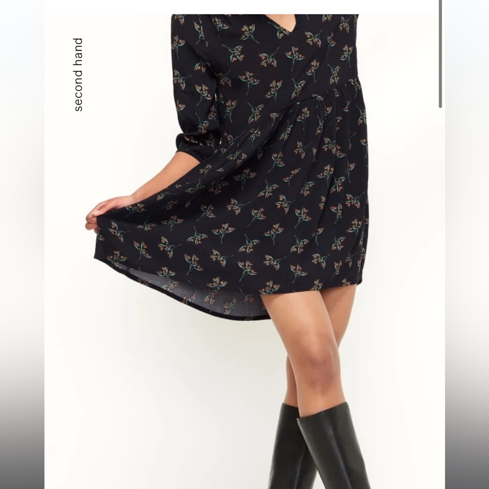 Ba&sh Flower Floral Black Dress